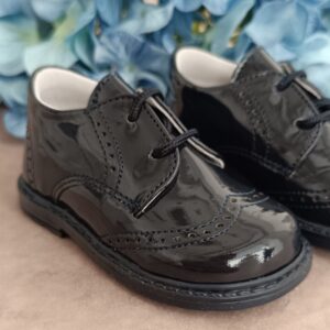 Scarpe blu lucide cerimonia bimbo