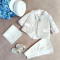 Completo battesimo bambino panna