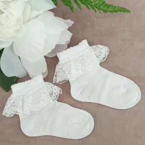 Calzino bianco con pizzo