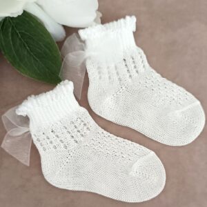 Calzino fiocco bianco